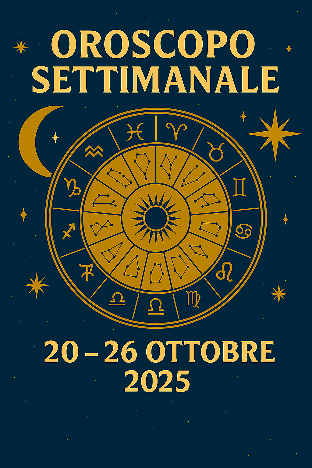 Oroscopo della settimana dal 20 al 26 Ottobre 2025