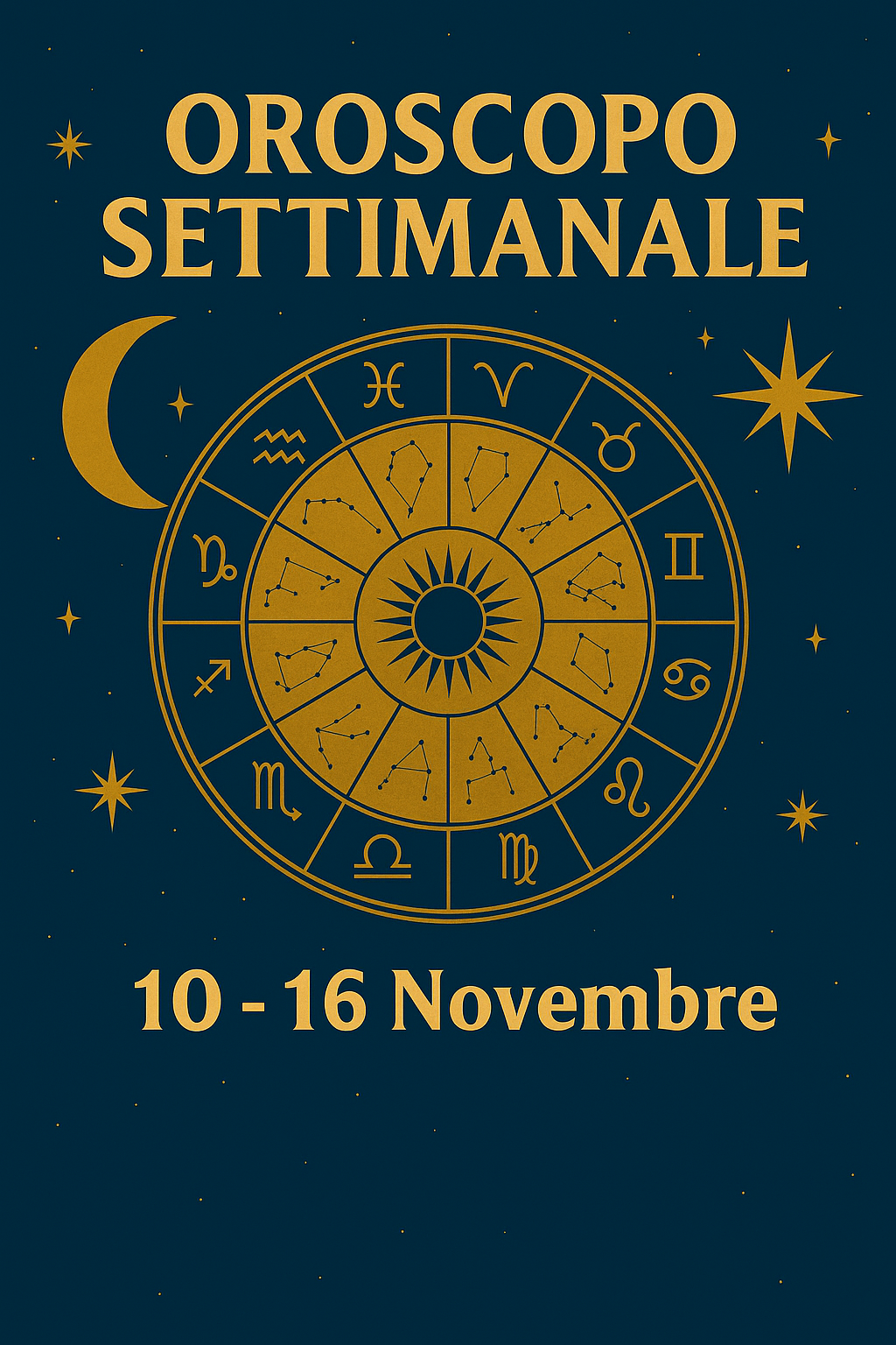 Oroscopo della settimana dal 10 al 16 Novembre 2025