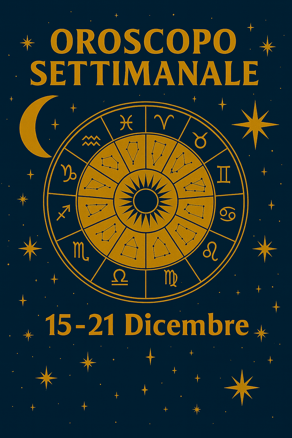 Oroscopo della settimana dal 15 al 21 Dicembre 2025