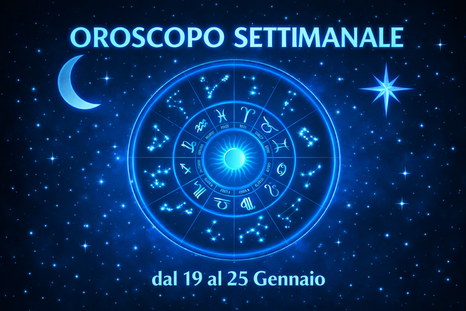 Oroscopo della settimana dal 19 al 25 Gennaio 2026