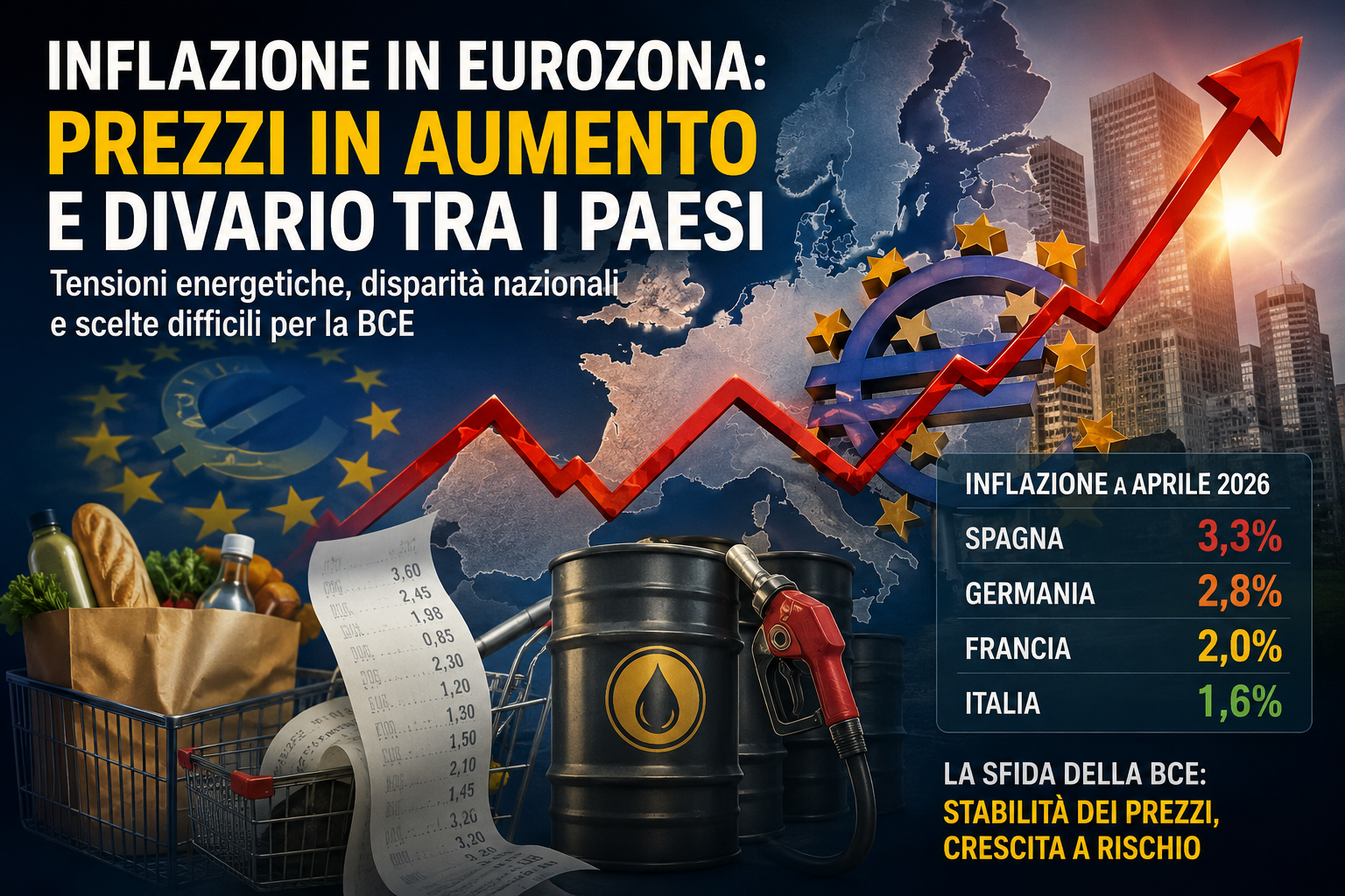 Inflazione Europea: un puzzle frammentato tra energia, Medio Oriente e la stretta BCE